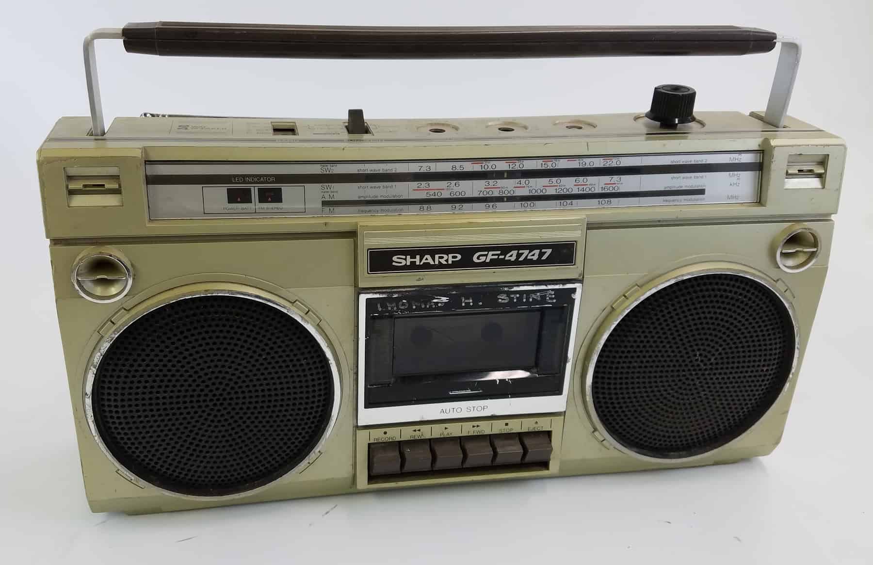 SHARP GF-4343 Stereo Radio Cassette Recorder 1980's Boombox Vintage Tested